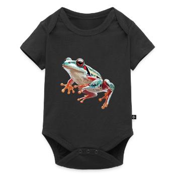Frosch - Baby Premium Kurzarmbody - Schwarz - Vorne