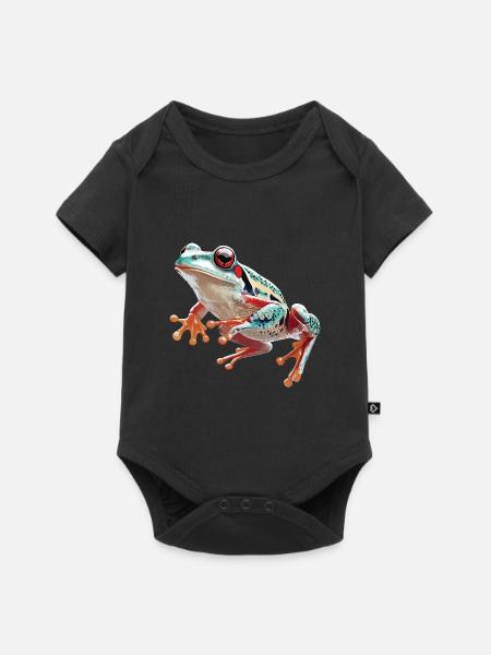 Frosch - Baby Premium Kurzarmbody - Schwarz