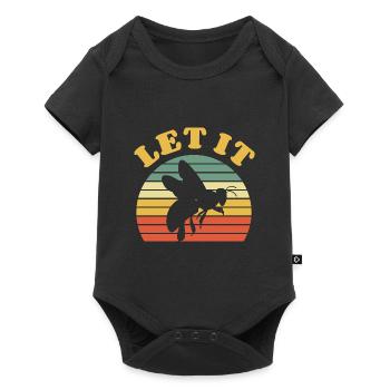 Let It Bee - Bienen, Imker, Honig Geschenk - Baby Premium Kurzarmbody - Schwarz - Vorne