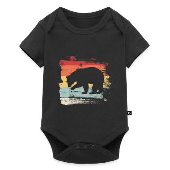 Bear brown bear - Baby Premium short-sleeve bodysuit - black - Front