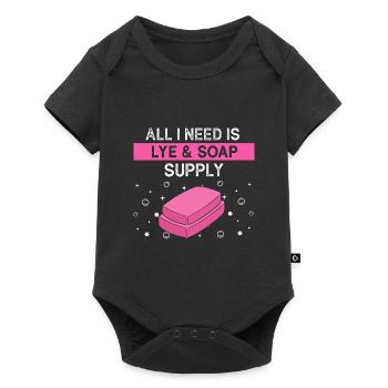Hausgemachte Seifen Design für Ölseifenherstellung - Baby Premium Kurzarmbody - Schwarz - Vorne