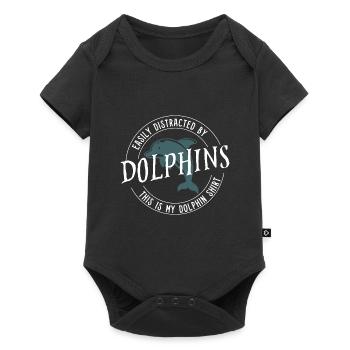Mignon dauphins Animaux marins Animaux sauvages - Body à manches courtes Premium Bébé - noir - Devant