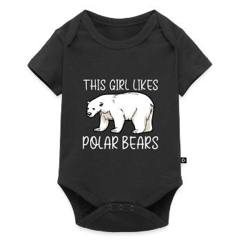 Une fille aime les jolis ours polaires en disant - Body à manches courtes Premium Bébé - noir - Devant