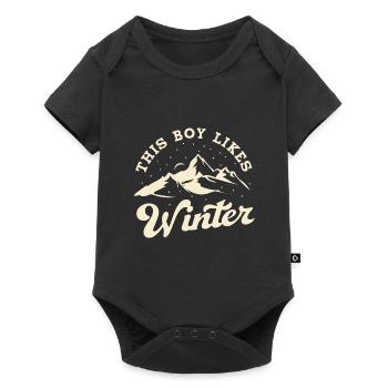 Un garçon aime l'hiver, une saison d'hiver - Body à manches courtes Premium Bébé - noir - Devant