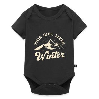Une fille aime le thé douillet des jours d'hiver - Body à manches courtes Premium Bébé - noir - Devant