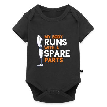 Artificial Limb Design for Prosthetic Leg - Baby Premium short-sleeve bodysuit - black - Front