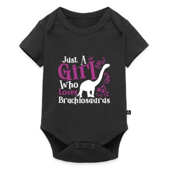 Just a girl who loves Brachiosaurus - Baby Premium short-sleeve bodysuit - black - Front