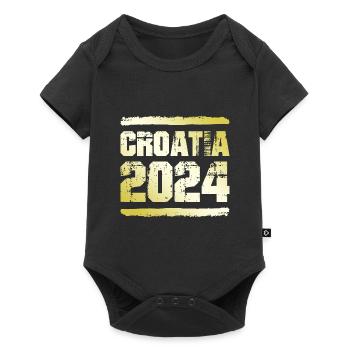 Croatie 2024 Or - Body à manches courtes Premium Bébé - noir - Devant