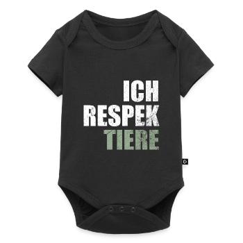 Ich Respektiere Tiere Tierschutz Vegan - Baby Premium Kurzarmbody - Schwarz - Vorne