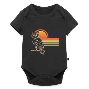 Vintage Eule - Baby Premium Kurzarmbody - Schwarz - Vorne