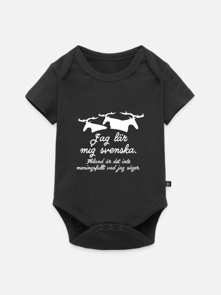 Ich lerne Schwedisch - Baby Premium Kurzarmbody - Schwarz