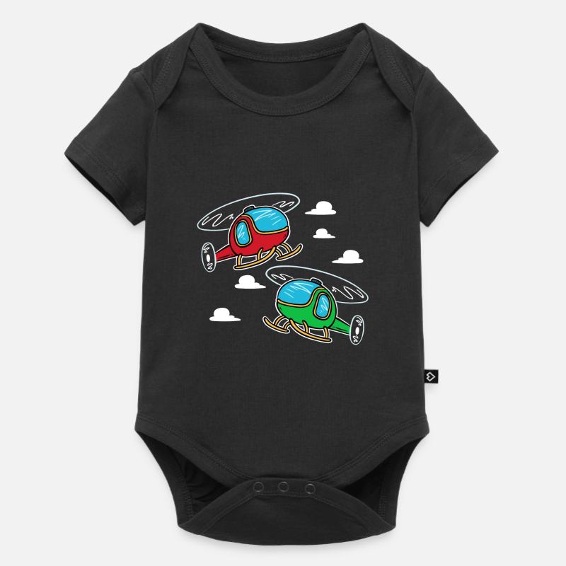 deux petits hélicoptères | pilote - Body à manches courtes Premium Bébé - noir