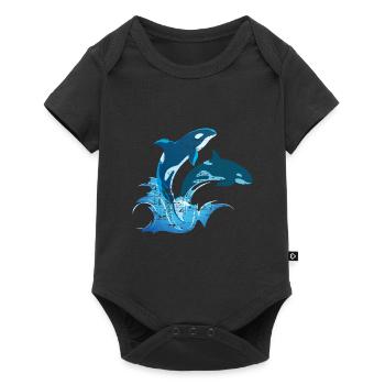 Whale Sea Creature sword whale orca - Baby Premium short-sleeve bodysuit - black - Front