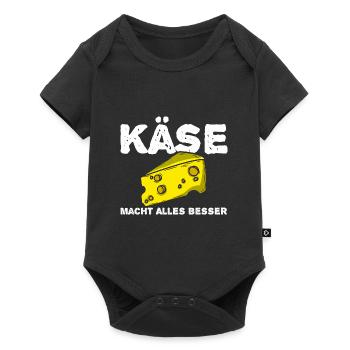 Käse - Baby Premium Kurzarmbody - Schwarz - Vorne