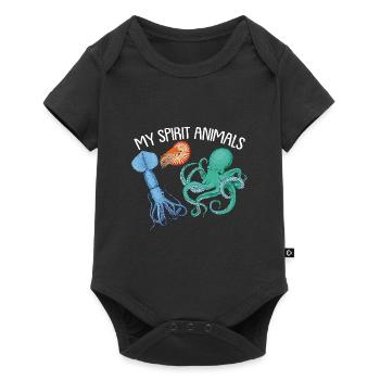 Céphalopode, pieuvre, pieuvre - Body à manches courtes Premium Bébé - noir - Devant