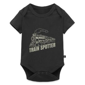 train - Baby Premium short-sleeve bodysuit - black - Front
