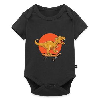 T-Rex dinosaure Trex Dino Skateboard - Body à manches courtes Premium Bébé - noir - Devant