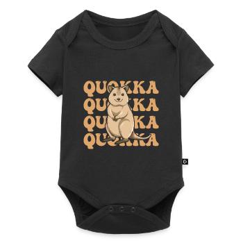 Australisches Quokka-Design für einen Quokka-Fan - Baby Premium Kurzarmbody - Schwarz - Vorne
