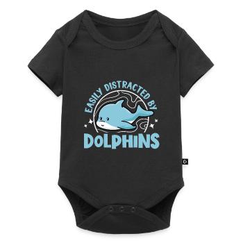 Distracted by Dolphins Wildlife Ocean Nature - Baby Premium short-sleeve bodysuit - black - Front