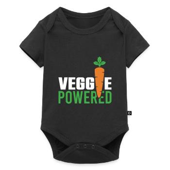 Vegan Veggie Saying - Baby Premium short-sleeve bodysuit - black - Front