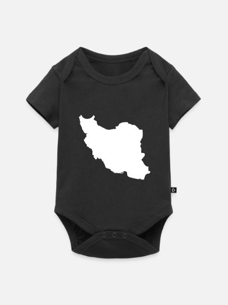 Iran Landkarte Flagge - Baby Premium Kurzarmbody - Schwarz
