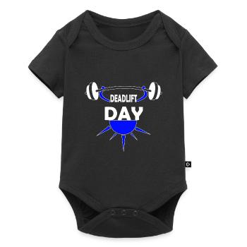 Deadlift Day Barbell Powerlifting Squats Gym - Baby Premium short-sleeve bodysuit - black - Front
