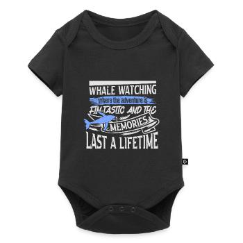Humpback whale design for ocean, sea, whale and whales - Baby Premium short-sleeve bodysuit - black - Front