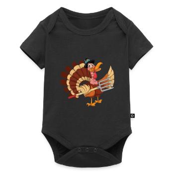 Bird Lover Animal Gift Funny Turkey - Baby Premium short-sleeve bodysuit - black - Front