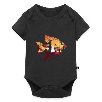 Nature Sunset Trees Animal Gift Fish - Baby Premium short-sleeve bodysuit - black - Front