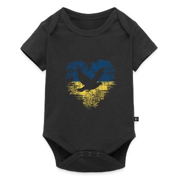 Dove + Heart - Peace for Ukraine - Baby Premium short-sleeve bodysuit - black - Front