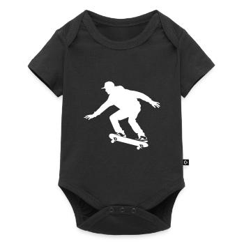 Skateboarding Man Silhouette Skateboard - Baby Premium short-sleeve bodysuit - black - Front