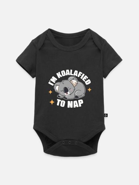 Koala Koalas Koalabär Tier - Baby Premium Kurzarmbody - Schwarz