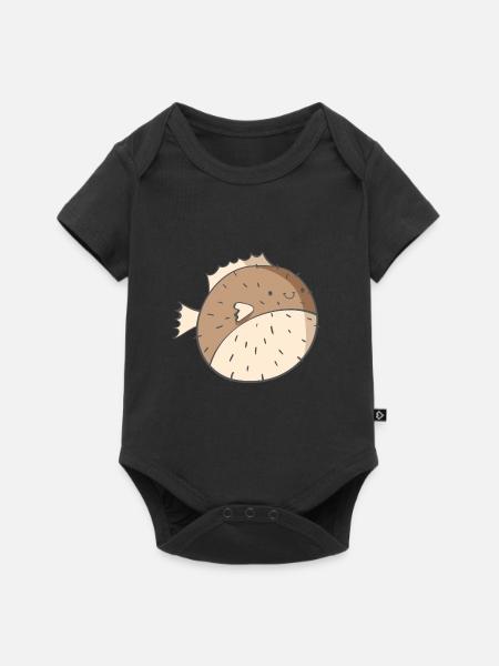 Kugelfisch - Baby Premium Kurzarmbody - Schwarz