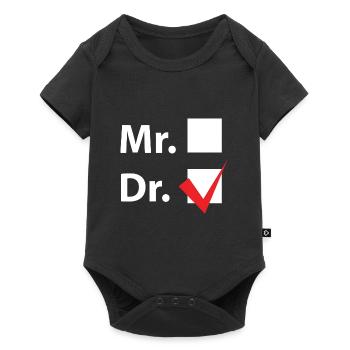 DR Titel Doktor - Baby Premium Kurzarmbody - Schwarz - Vorne