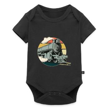 train - Baby Premium short-sleeve bodysuit - black - Front