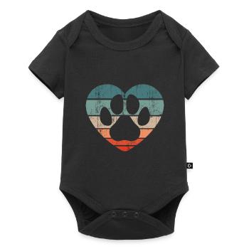 Rétro refuge chien Sauvetage animaux Refuge pour chiens - Body à manches courtes Premium Bébé - noir - Devant
