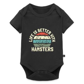 Hamster - Baby Premium Kurzarmbody - Schwarz - Vorne