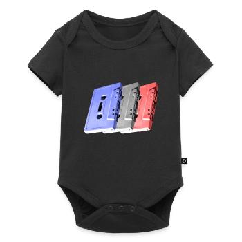 3 Kassetten - Baby Premium Kurzarmbody - Schwarz - Vorne