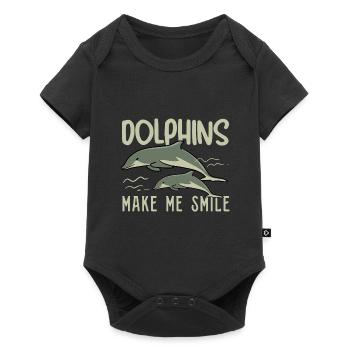Cute Dolphins Make Me Smile Sea Animal Wildlife - Baby Premium short-sleeve bodysuit - black - Front