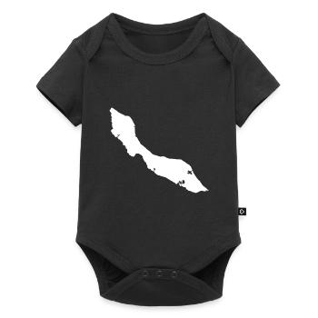 Drapeau de la carte de Curaçao - Body à manches courtes Premium Bébé - noir - Devant