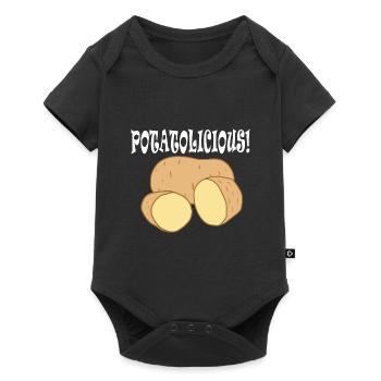 Gesundes Essen Potatolicious Hobby Chef Gemüse - Baby Premium Kurzarmbody - Schwarz - Vorne