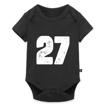 27 Maillot numéro - Body à manches courtes Premium Bébé - noir - Devant