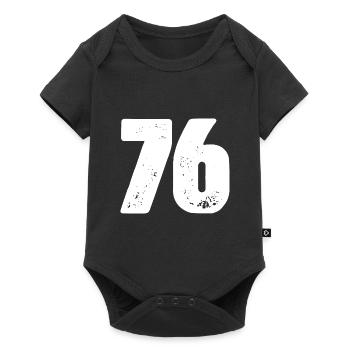 76 Number jersey - Baby Premium short-sleeve bodysuit - black - Front