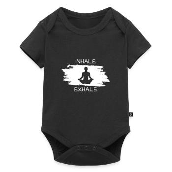 Inhale Exhale Yoga - Baby Premium Kurzarmbody - Schwarz - Vorne