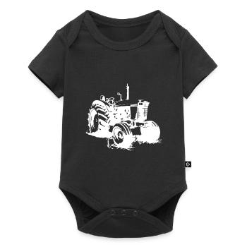 Traktor Farmer Symbol Bauer - Baby Premium Kurzarmbody - Schwarz - Vorne
