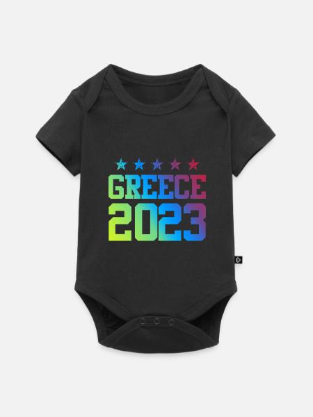 Greece 2023 - Baby Premium Kurzarmbody - Schwarz