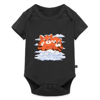 Chinese Animal Gift Clouds Red Panda - Baby Premium short-sleeve bodysuit - black - Front