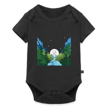 Forest Trees River Gift Full Moon Nature - Body à manches courtes Premium Bébé - noir - Devant