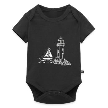 Ocean Sailboat Sailing Gift Lighthouse - Baby Premium short-sleeve bodysuit - black - Front