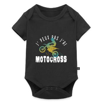J'peux pas j'ai motocross cadeau humour moto cross - Body à manches courtes Premium Bébé - noir - Devant